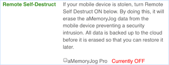 Remote self-destruct feature